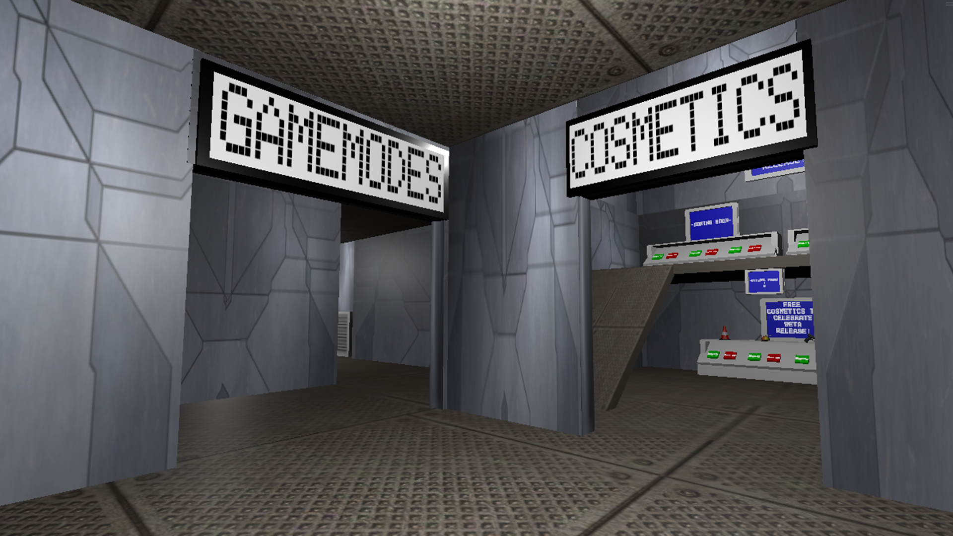 CyberChasers VR in-game screenshot portraying a couple of rooms.